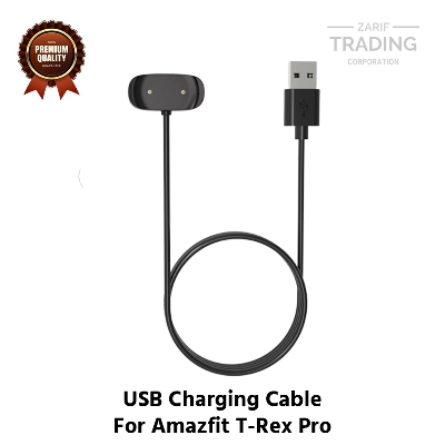 Picture of Amazfit T-REX Pro Magnetic Charging Cable High Quality USB Charger Cable USB Charging Cable Dock Bracelet Charger for Amazfit T-REX Pro Smart Watch (Black)