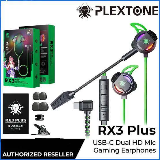 Picture of Plextone RX3 PLUS Type-C Wired Gaming Earphone -Black