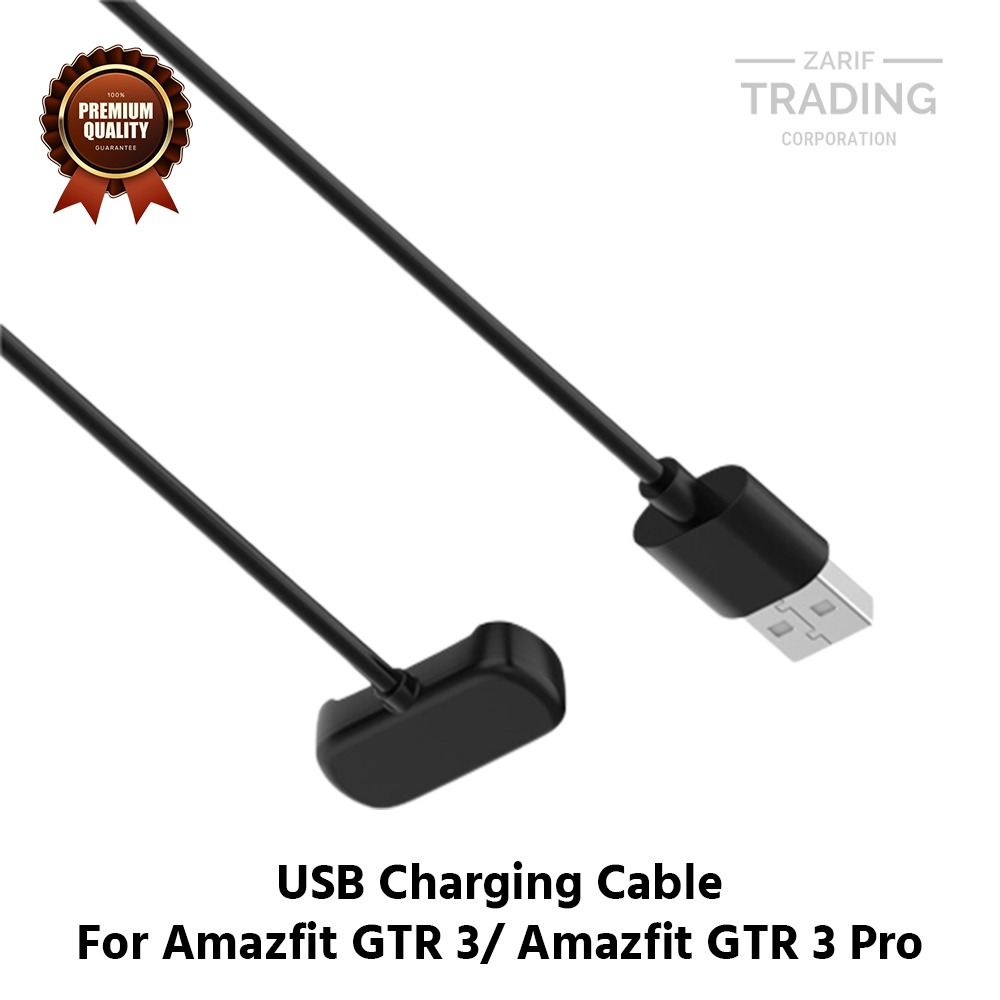 Picture of Amazfit GTR 3 Pro Amazfit GTR 3 Magnetic Charging Cable High Quality USB Charger Cable USB Charging Cable Dock Bracelet Charger for Amazfit GTR 3 Pro Amazfit GTR 3 Smart Watch (Black)