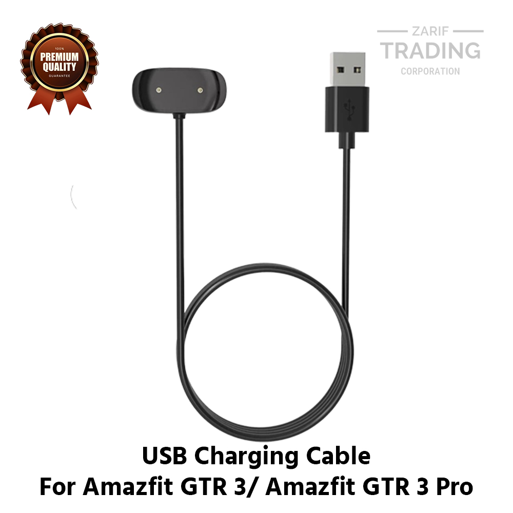 Picture of Amazfit GTR 3 Pro Amazfit GTR 3 Magnetic Charging Cable High Quality USB Charger Cable USB Charging Cable Dock Bracelet Charger for Amazfit GTR 3 Pro Amazfit GTR 3 Smart Watch (Black)