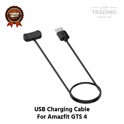 Picture of Amazfit GTS 4 Magnetic Charging Cable High Quality USB Charger Cable USB Charging Cable Dock Bracelet Charger Amazfit GTS 4 Smart Watch (Black)