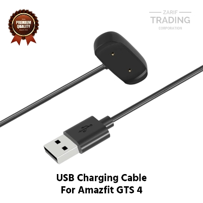 Picture of Amazfit GTS 4 Magnetic Charging Cable High Quality USB Charger Cable USB Charging Cable Dock Bracelet Charger Amazfit GTS 4 Smart Watch (Black)