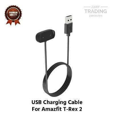 Picture of Amazfit T-REX 2 Magnetic Charging Cable High Quality USB Charger Cable USB Charging Cable Dock Bracelet Charger Amazfit T-REX 2 Smart Watch (Black)