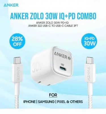 Picture of Anker Zolo 30W PD+IQ Charger Combo -White