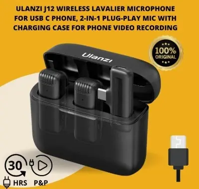 Picture of Ulanzi J12 Wireless Lavalier Microphone Type-C Edition -Black