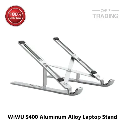 Picture of WiWU S400 Aluminum Alloy Stable Laptop Stand Foldable Laptop Stand Metal Adjustable Laptop Stand Holder (Silver)