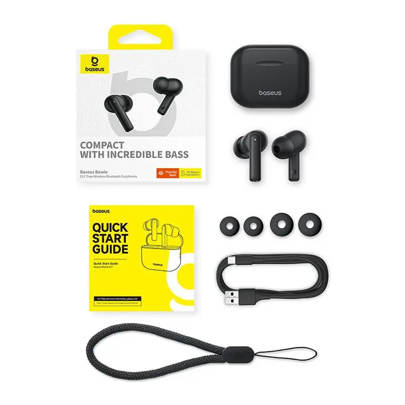 Picture of TWS Bowie E17 Earphones With Dual Mic ENC & Punchy Bass -Black