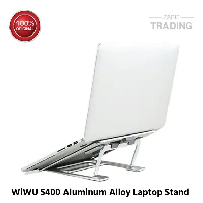 Picture of WiWU S400 Aluminum Alloy Stable Laptop Stand Foldable Laptop Stand Metal Adjustable Laptop Stand Holder (Silver)
