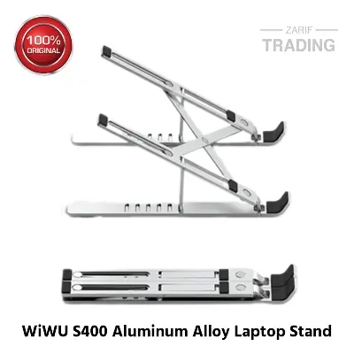 Picture of WiWU S400 Aluminum Alloy Stable Laptop Stand Foldable Laptop Stand Metal Adjustable Laptop Stand Holder (Silver)