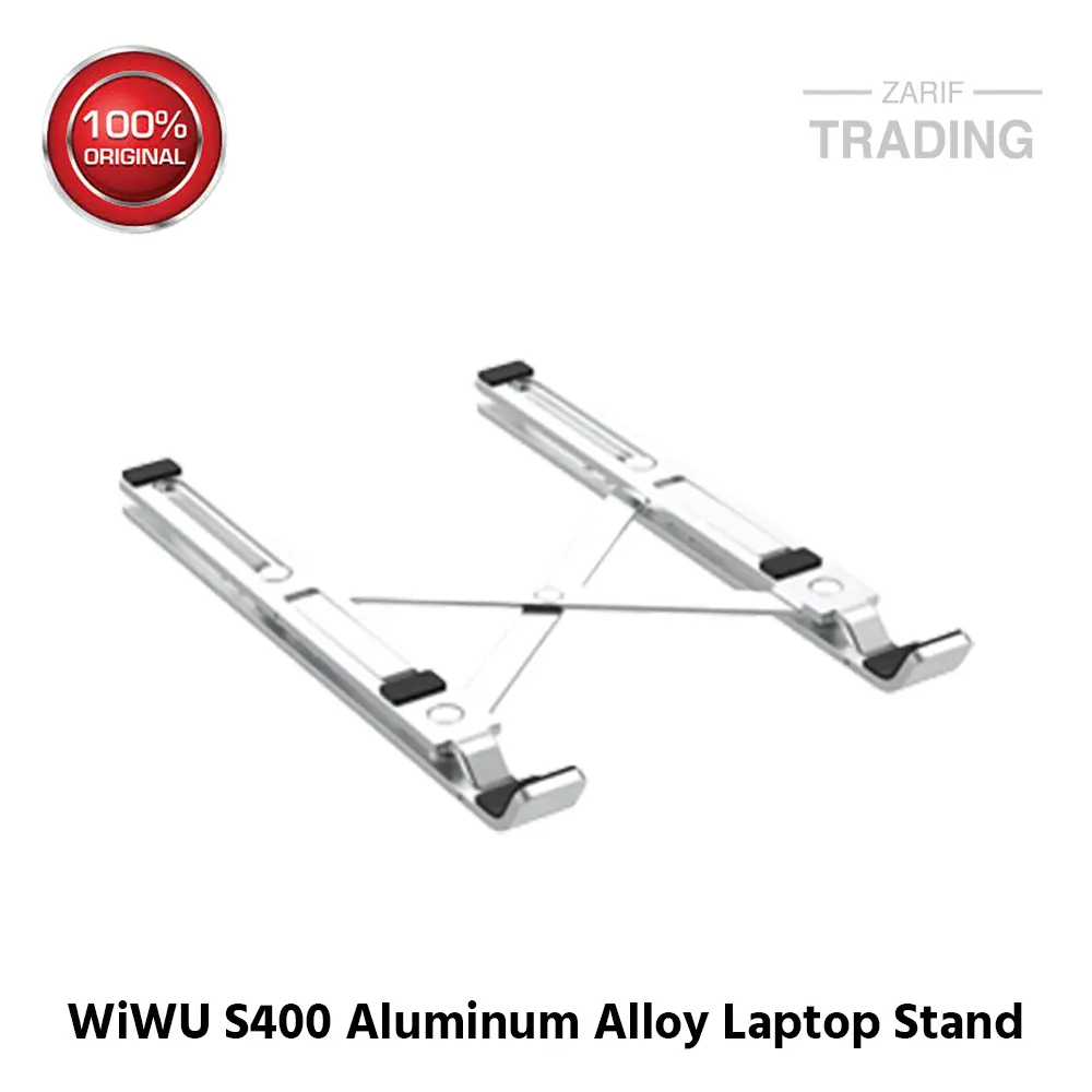 Picture of WiWU S400 Aluminum Alloy Stable Laptop Stand Foldable Laptop Stand Metal Adjustable Laptop Stand Holder (Silver)