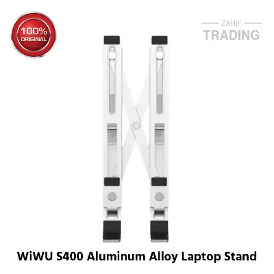 Picture of WiWU S400 Aluminum Alloy Stable Laptop Stand Foldable Laptop Stand Metal Adjustable Laptop Stand Holder (Silver)