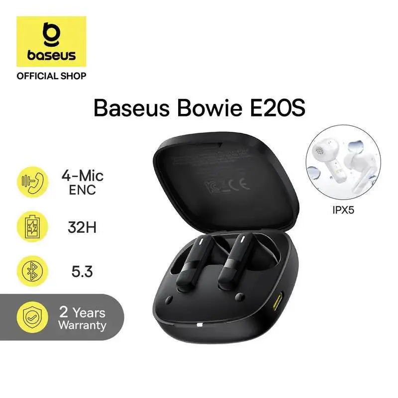 Picture of Baseus Bowie E20s IPX5 ENC TWS Earbuds -Black