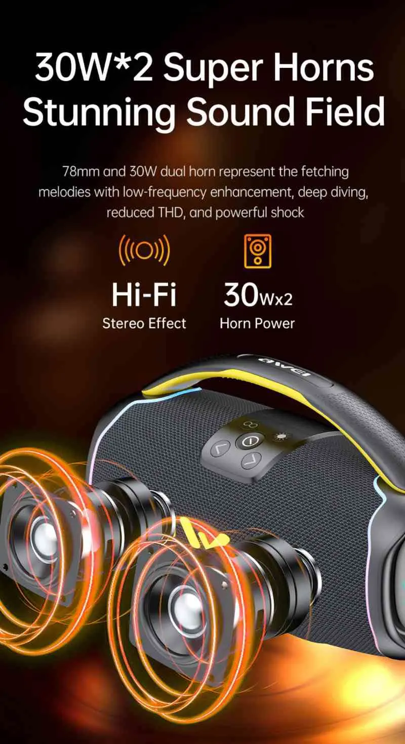 Picture of Awei KA16 Wireless 60W Bluetooth Speaker -Black