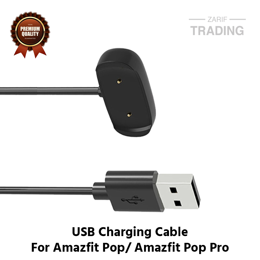 Picture of Amazfit Pop Amazfit Pop Pro Magnetic Charging Cable High Quality USB Charger Cable USB Charging Cable Dock Bracelet Charger for Amazfit Pop Amazfit Pop Pro Smart Watch (Black)