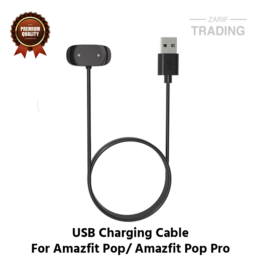 Picture of Amazfit Pop Amazfit Pop Pro Magnetic Charging Cable High Quality USB Charger Cable USB Charging Cable Dock Bracelet Charger for Amazfit Pop Amazfit Pop Pro Smart Watch (Black)