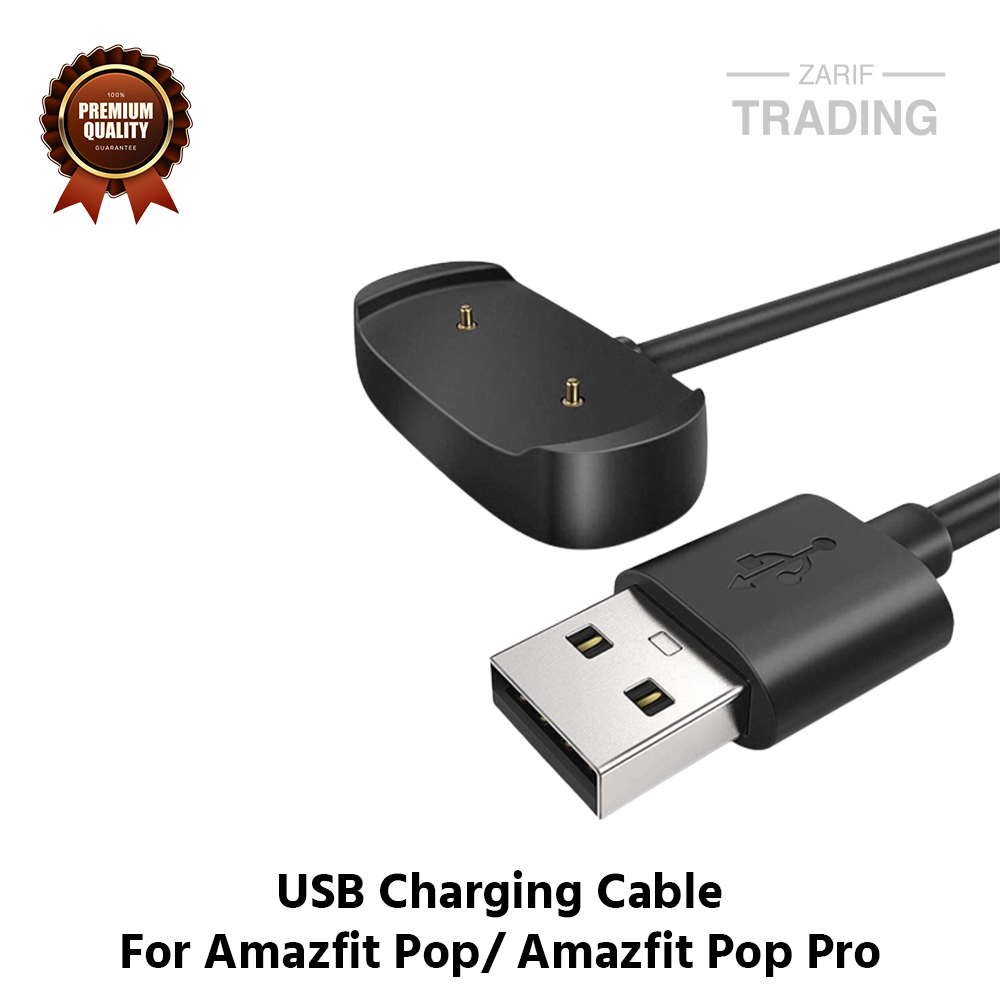 Picture of Amazfit Pop Amazfit Pop Pro Magnetic Charging Cable High Quality USB Charger Cable USB Charging Cable Dock Bracelet Charger for Amazfit Pop Amazfit Pop Pro Smart Watch (Black)