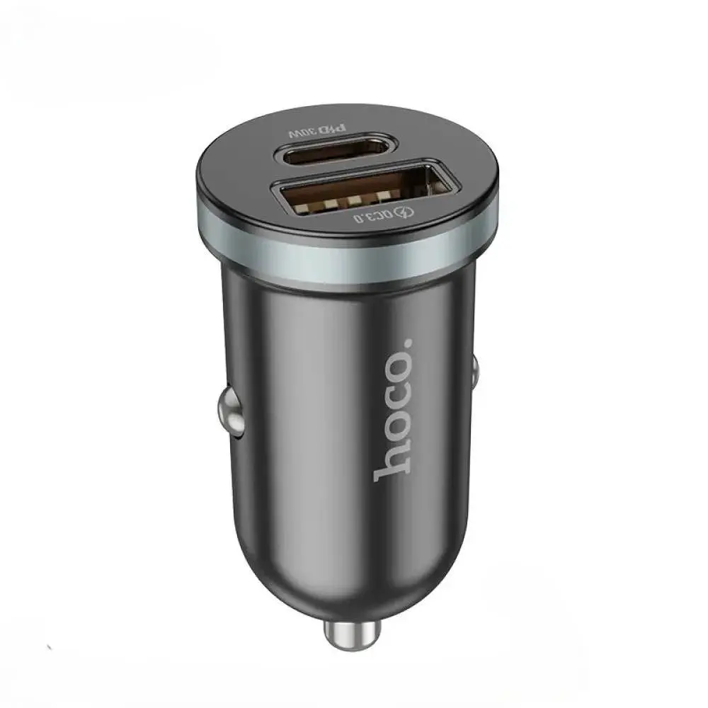 Picture of Hoco DZ19 PD30W+QC3.0 Dual Port Car Charger -Black