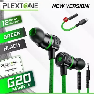 Picture of Plextone G20 Mark IV Gaming Earphone with Dual Input (3.5mm & Type-C) -Black