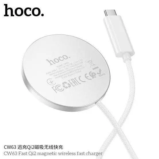 Picture of Hoco CW63 Max 15W Fast Qi2 Magnetic Wireless Fast Charger -White