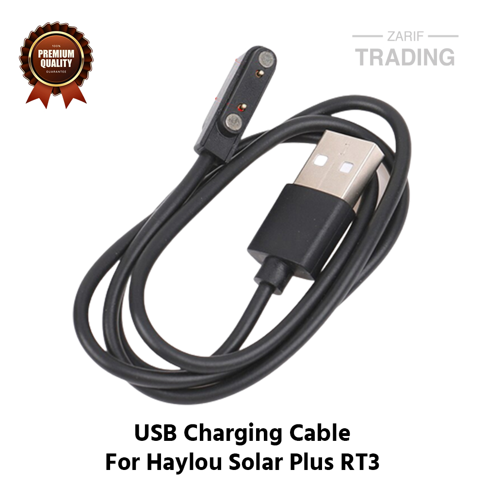 Picture of Haylou Solar Plus RT3 Magnetic Charging Cable High Quality USB Charger Cable USB Charging Cable Dock Bracelet Charger for Haylou Solar Plus RT3 Smart Watch (Black)