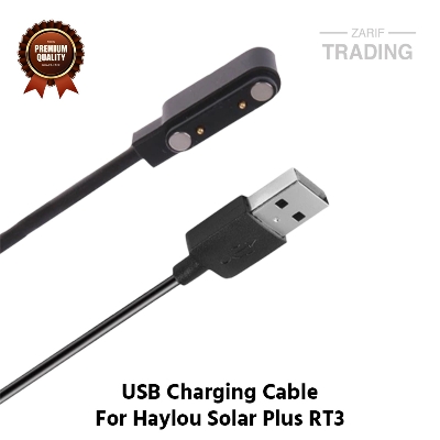 Picture of Haylou Solar Plus RT3 Magnetic Charging Cable High Quality USB Charger Cable USB Charging Cable Dock Bracelet Charger for Haylou Solar Plus RT3 Smart Watch (Black)
