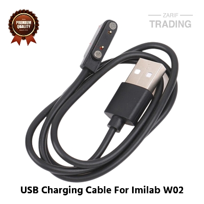 Picture of Imilab W02 Magnetic Charging Cable High Quality USB Charger Cable USB Charging Cable Dock Bracelet Charger for Xiaomi Imilab W02 Smart Watch (Black)