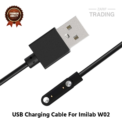 Picture of Imilab W02 Magnetic Charging Cable High Quality USB Charger Cable USB Charging Cable Dock Bracelet Charger for Xiaomi Imilab W02 Smart Watch (Black)