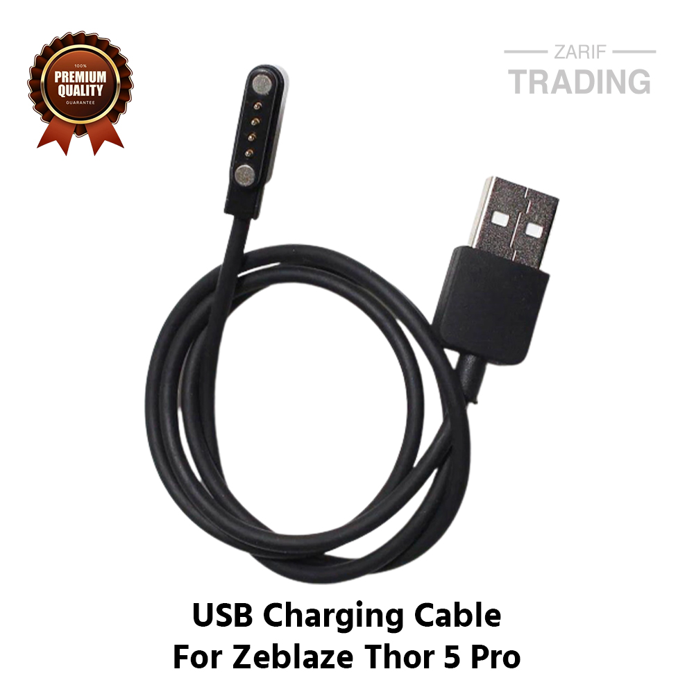 Picture of Zeblaze Thor 5 Pro Magnetic Charging Cable 4 Pin High Quality USB Charger Cable USB Charging Cable Dock Bracelet Charger for Zeblaze Thor 5 Pro Smart Watch (Black)