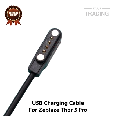 Picture of Zeblaze Thor 5 Pro Magnetic Charging Cable 4 Pin High Quality USB Charger Cable USB Charging Cable Dock Bracelet Charger for Zeblaze Thor 5 Pro Smart Watch (Black)