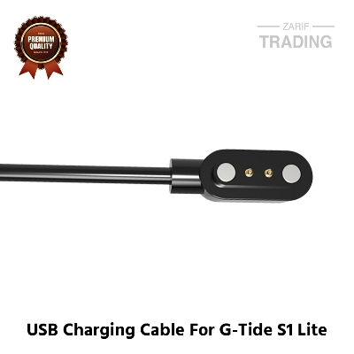 Picture of G-Tide S1 Lite Magnetic Charging Cable 2 Pin High Quality USB Charger Cable USB Charging Cable Dock Bracelet Charger for G-Tide S1 Lite Smart Watch (Black)