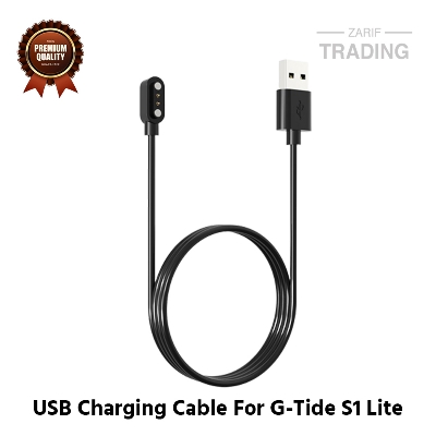 Picture of G-Tide S1 Lite Magnetic Charging Cable 2 Pin High Quality USB Charger Cable USB Charging Cable Dock Bracelet Charger for G-Tide S1 Lite Smart Watch (Black)
