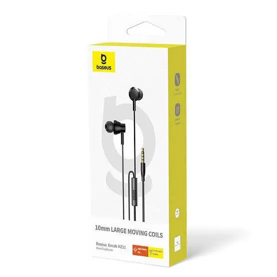 Picture of Baseus Earphone HZ11 3.5mm Wired Earphone Mic Black A00164200113-Z1 -Black