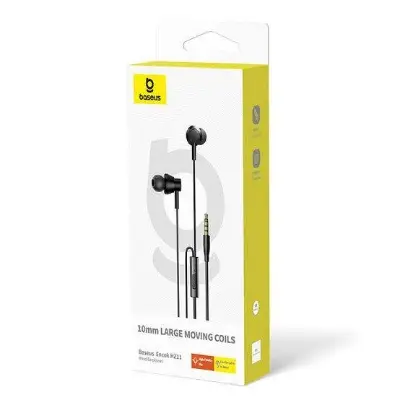 Picture of Baseus Earphone HZ11 3.5mm Wired Earphone Mic Black A00164200113-Z1 -Black