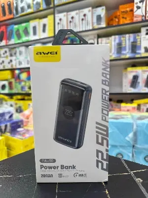 Picture of Awei PA-50 20000mah 22.5w Large Capacity Dual USB+Type C Charging With Display -Black
