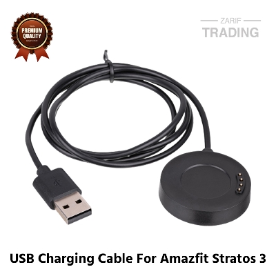 Picture of Amazfit Stratos 3 Magnetic Charging Cable High Quality USB Charger Cable USB Charging Cable Dock Bracelet Charger for Xiaomi Amazfit Stratos 3 Smart Watch (Black)