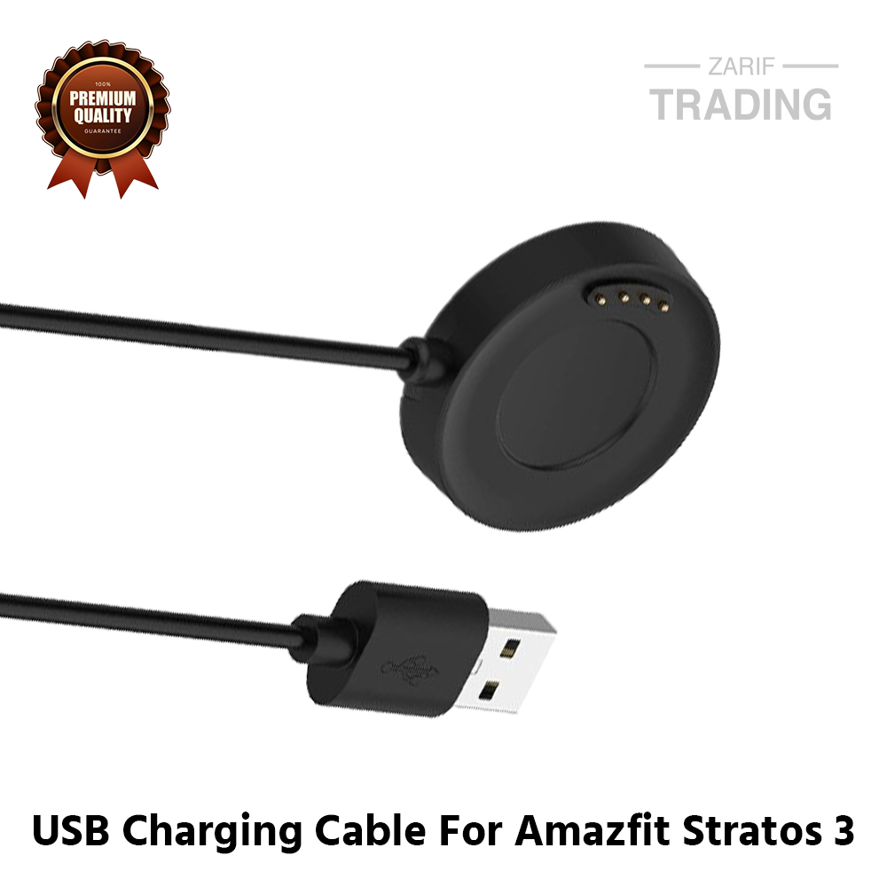 Picture of Amazfit Stratos 3 Magnetic Charging Cable High Quality USB Charger Cable USB Charging Cable Dock Bracelet Charger for Xiaomi Amazfit Stratos 3 Smart Watch (Black)