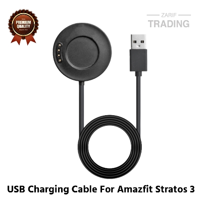 Picture of Amazfit Stratos 3 Magnetic Charging Cable High Quality USB Charger Cable USB Charging Cable Dock Bracelet Charger for Xiaomi Amazfit Stratos 3 Smart Watch (Black)