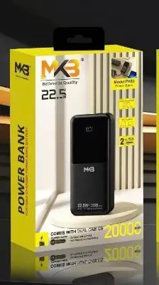 Picture of MKB Pk62 Comes With Dual Cables 20000mah 22.5w power bank -Black