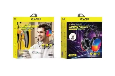Picture of Awei GM11 Pro RGB Gaming Headphone – 7.1 Surround Sound, 50mm Drivers, USB Plug & Play -Black