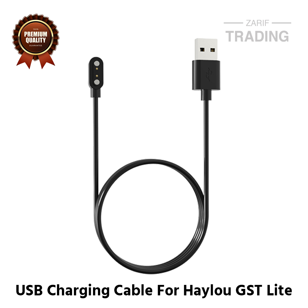 Picture of Haylou GST Lite LS13 Magnetic Charging Cable High Quality USB Charger Cable USB Charging Cable Dock Bracelet Charger for Haylou GST Lite LS13 Smart Watch (Black)