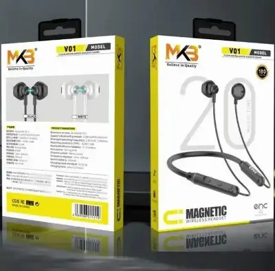 Picture of MKB V01 Magnetic ENC Wireless Neckband -Black