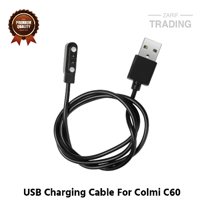 Picture of Colmi C60 Magnetic Charging Cable High Quality USB Charger Cable USB Charging Cable Dock Bracelet Charger for Colmi C60 Smart Watch (Black)