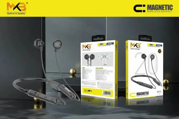 Picture of MKB V01 Magnetic ENC Wireless Neckband -Black