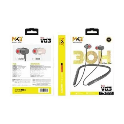 Picture of MKB V03 Magnetic Waterproof ENC Wireless Neckband -Black