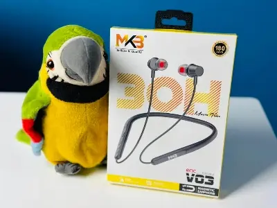 Picture of MKB V03 Magnetic Waterproof ENC Wireless Neckband -Black