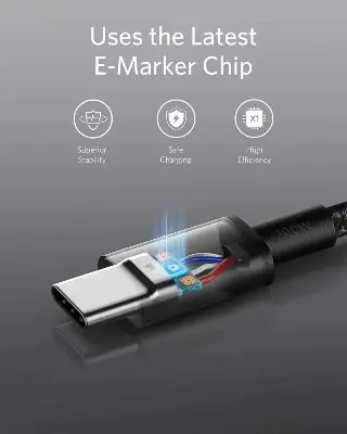 Picture of Anker 333 100W USB-C to USB-C Braided Cable – A8756 -Black