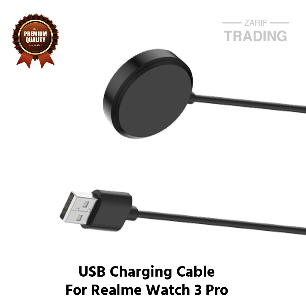 Picture of Realme Watch 3 Pro Magnetic Charging Cable High Quality USB Charger Cable USB Charging Cable Dock Bracelet Charger for realme Watch 3 Pro Smart Watch (Black)
