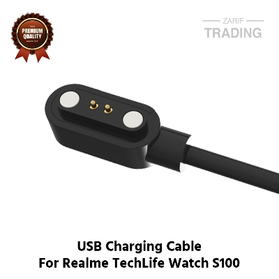 Picture of Realme TechLife Watch S100 Magnetic Charging Cable High Quality USB Charger Cable USB Charging Cable Dock Bracelet Charger For Realme TechLife Watch S100 Smart Watch (Black)