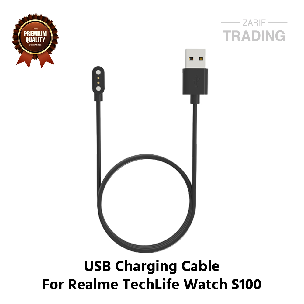 Picture of Realme TechLife Watch S100 Magnetic Charging Cable High Quality USB Charger Cable USB Charging Cable Dock Bracelet Charger For Realme TechLife Watch S100 Smart Watch (Black)
