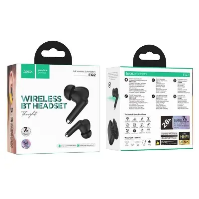 Picture of Hoco EQ2 TWS Earbuds Latest Bluetooth 5.3 Latest 28 Hours Battery Original -Black